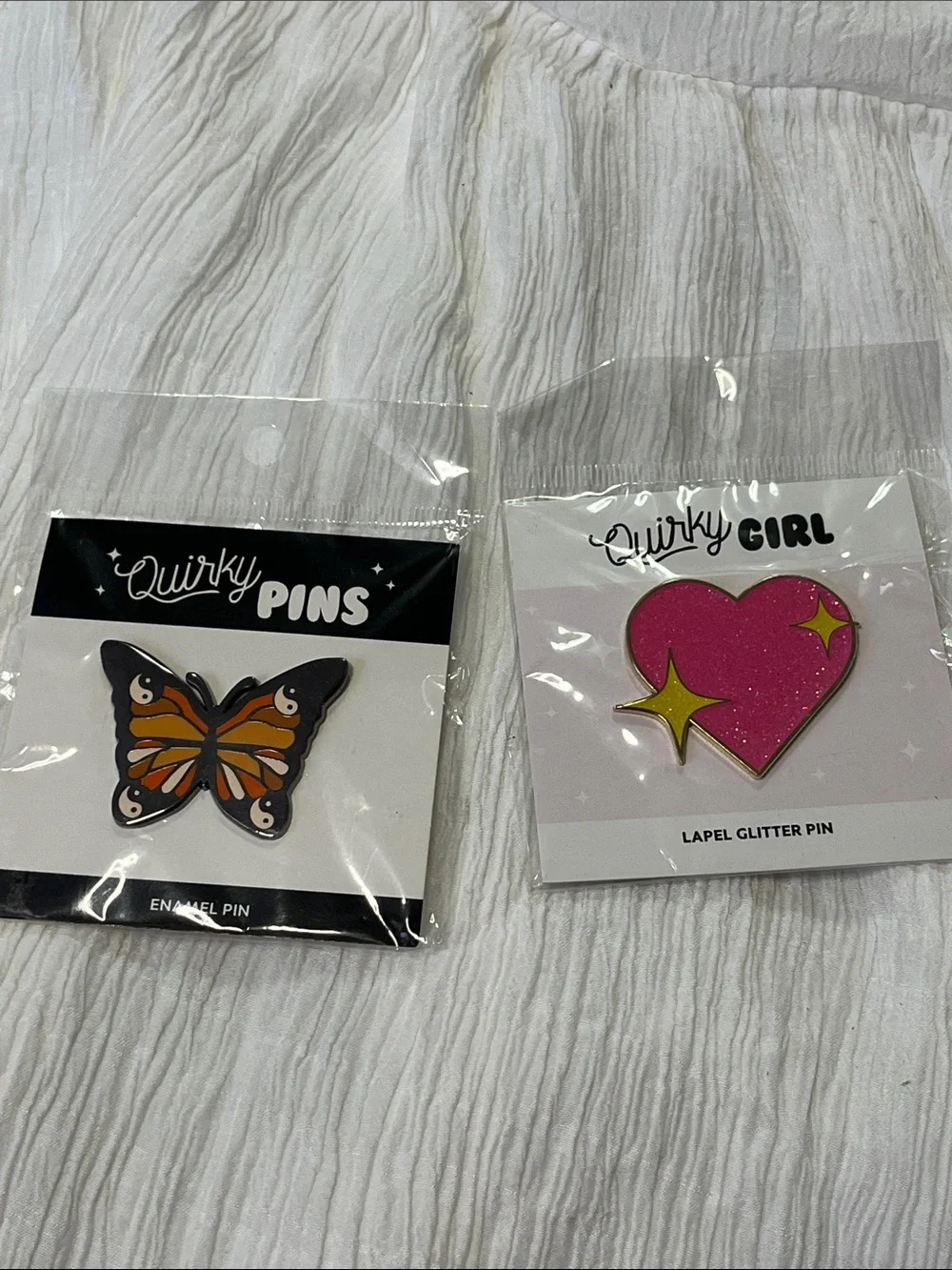 Pink Glitter Heart Brooch Pin
